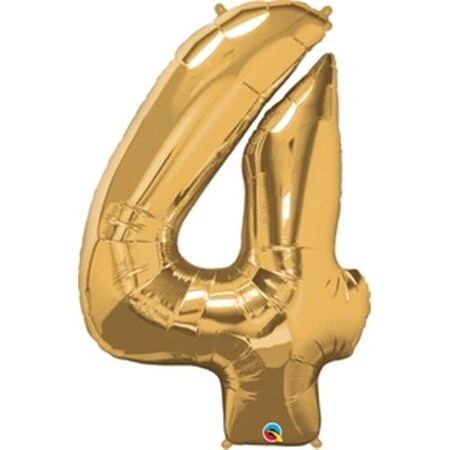 Anagram 87827 41 In. Number 4 Gold Shape Air Fill Foil Balloon